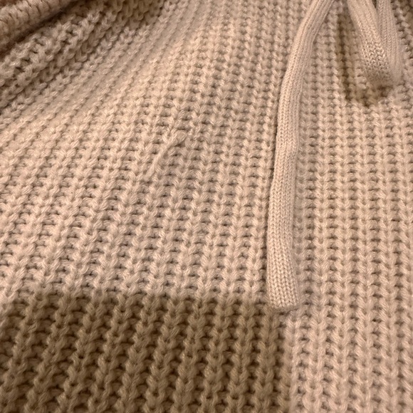 Cream Knit Sweater Romper Cozy Lounge Tie Waist Size M - Picture 4 of 5